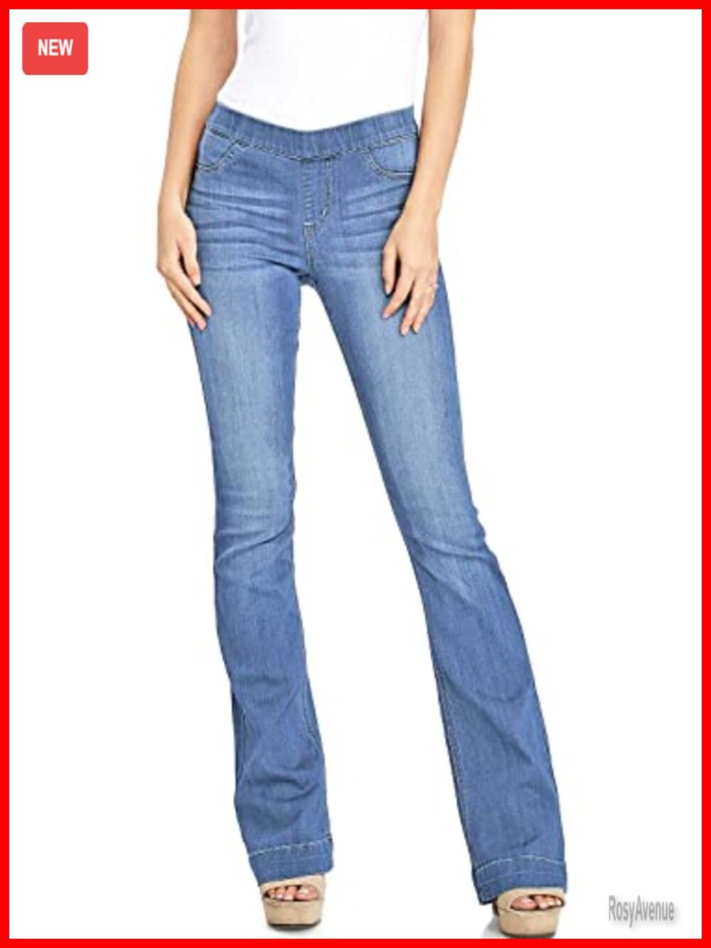 Mid Rise Skinny Bootcut Pull On Jegging Pants Stretch Slim Fit Casual